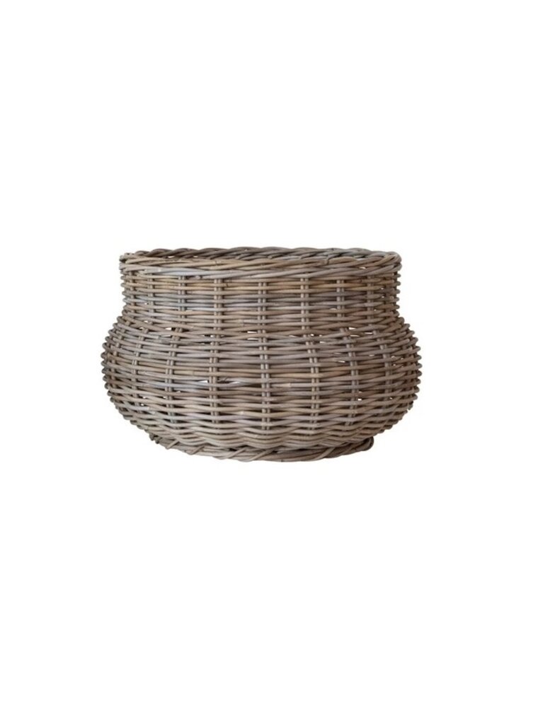 Sonoma 16" Hand-woven Rattan Planter, Grey