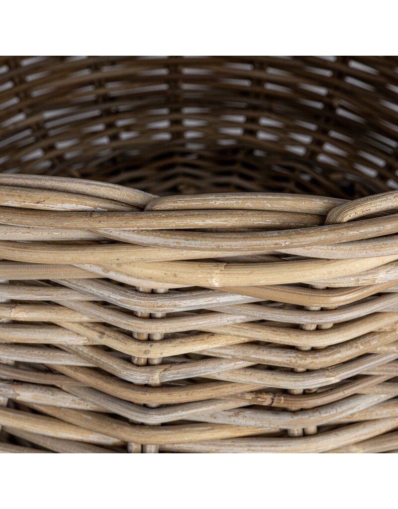 Sonoma 16" Hand-woven Rattan Planter, Grey