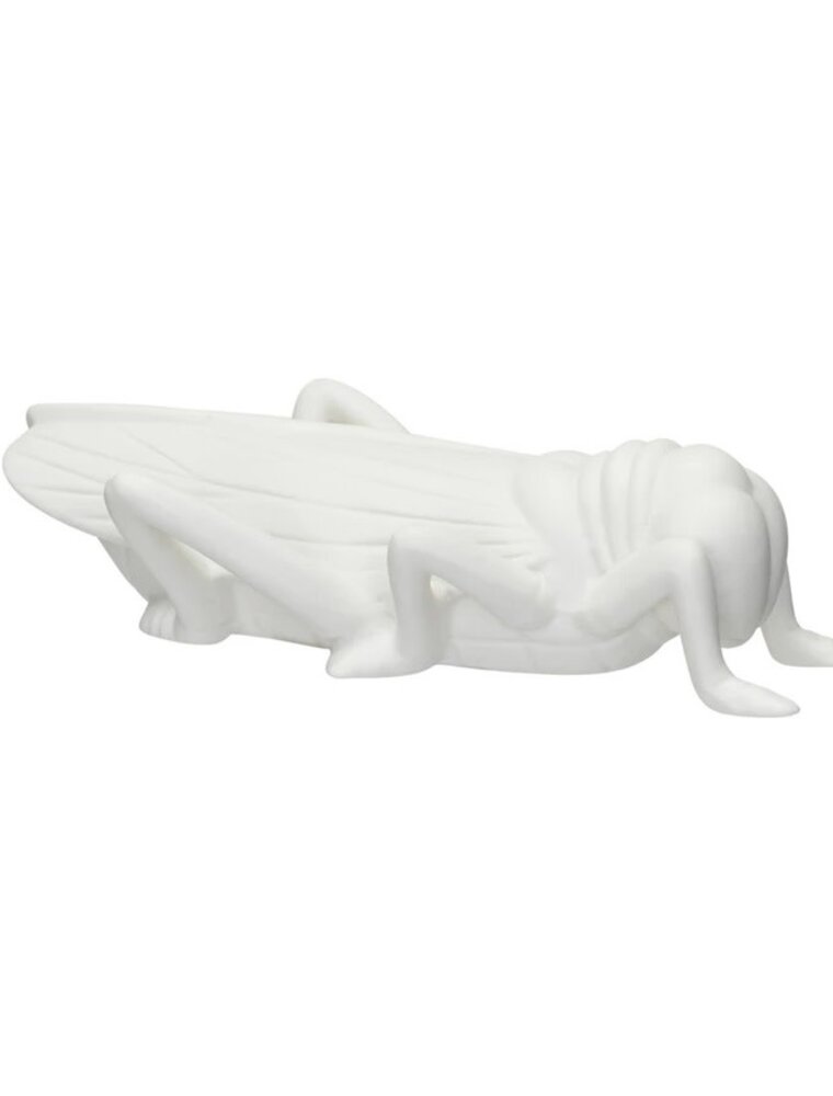 Dapper Home Stoneware Bisque Grasshopper, White