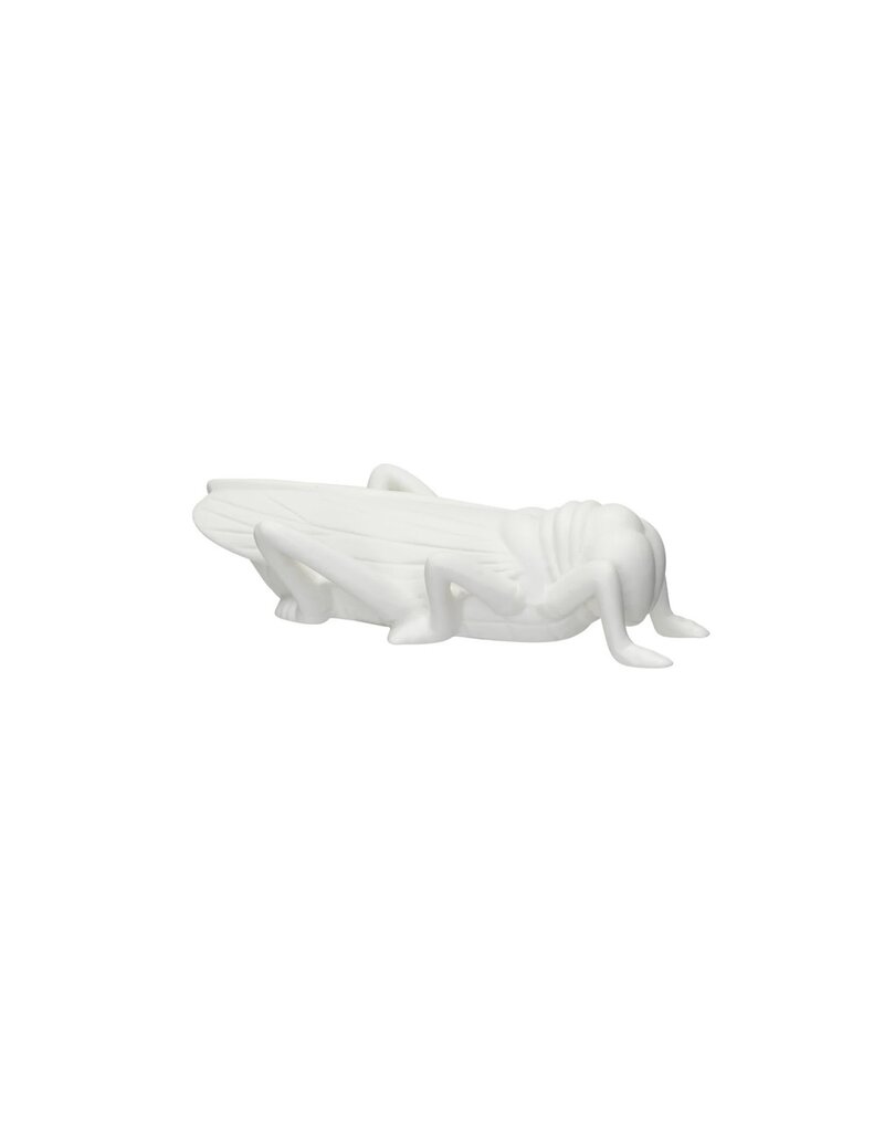 Dapper Home Stoneware Bisque Grasshopper, White