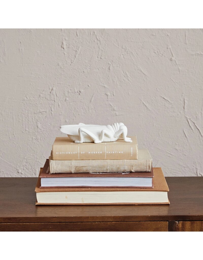 Dapper Home Stoneware Bisque Grasshopper, White