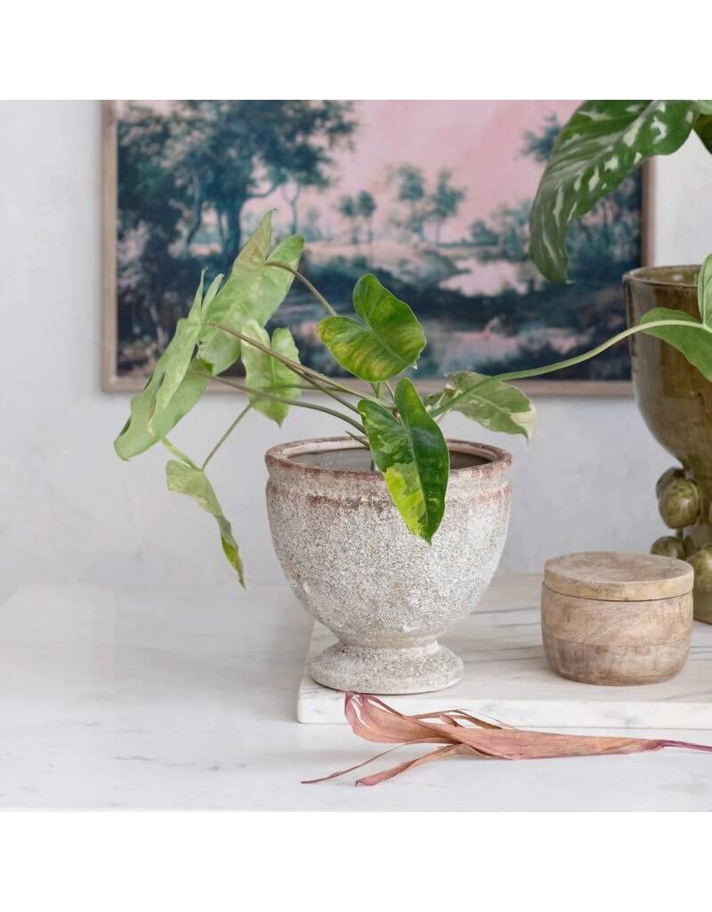 Sunset Villa Terra-cotta Footed Planter, Hold 5" Pot