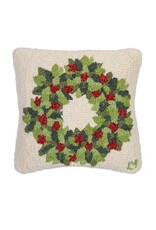 Chandler 4 Corners 18" x 18" Berries & Leaves Wreath Pillow