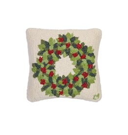 Chandler 4 Corners 18" x 18" Berries & Leaves Wreath Pillow
