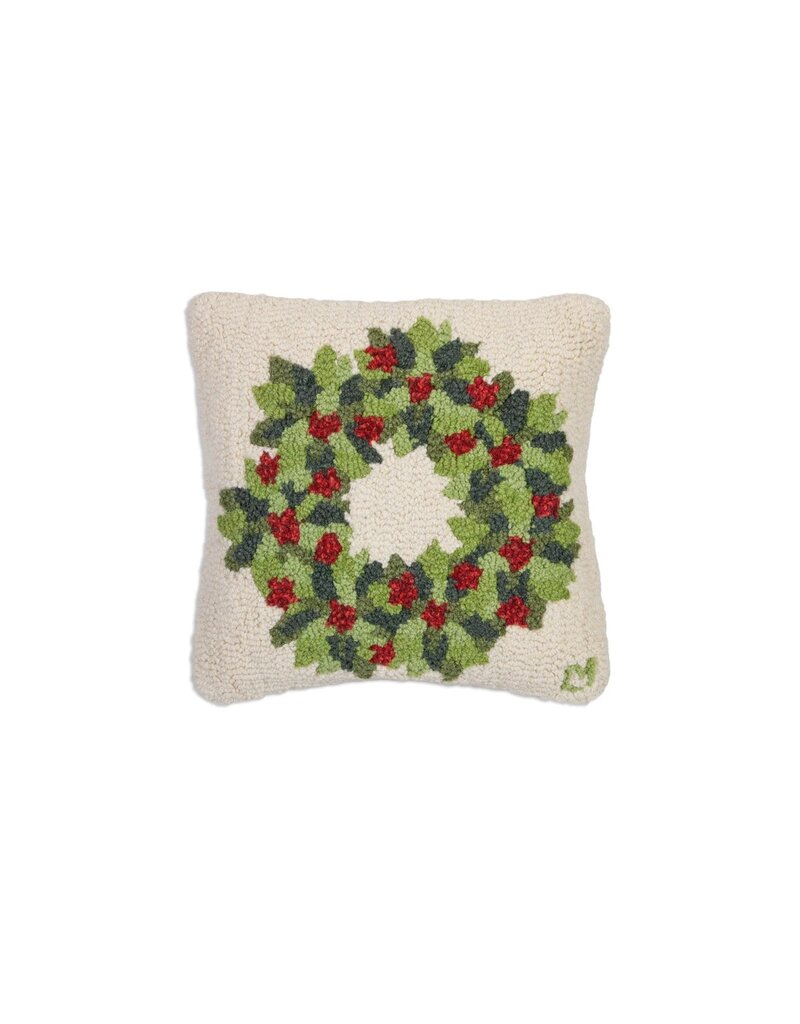 Chandler 4 Corners 18" x 18" Berries & Leaves Wreath Pillow