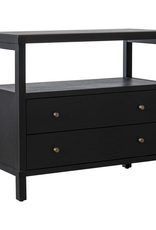 Egypt Sherrod Gemma 2 Drawer Nightstand w/Open Storage, Black