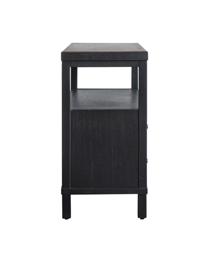 Egypt Sherrod Gemma 2 Drawer Nightstand w/Open Storage, Black