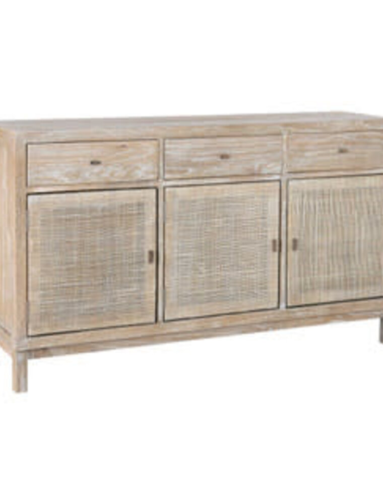 Britton Britton Sideboard with Woven Door Panels, Grey Wash