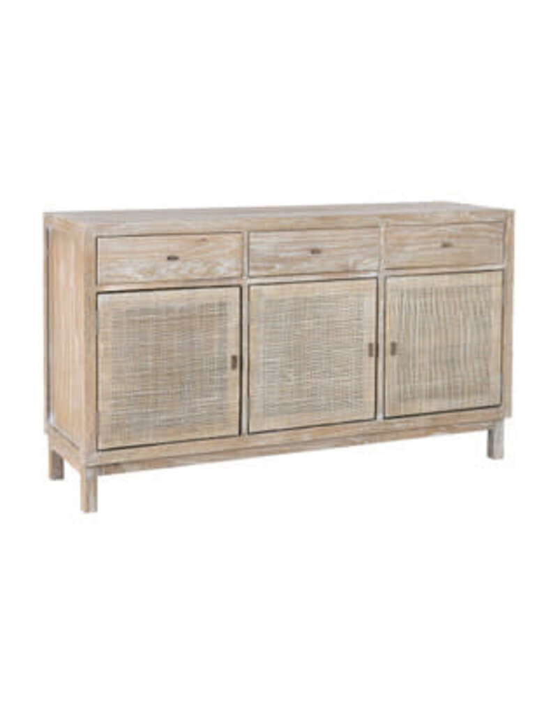 Britton Britton Sideboard with Woven Door Panels, Grey Wash