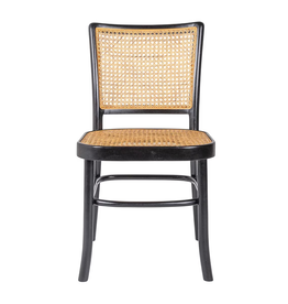 East At Main Pia Cane & Rattan Dining Chair, Black