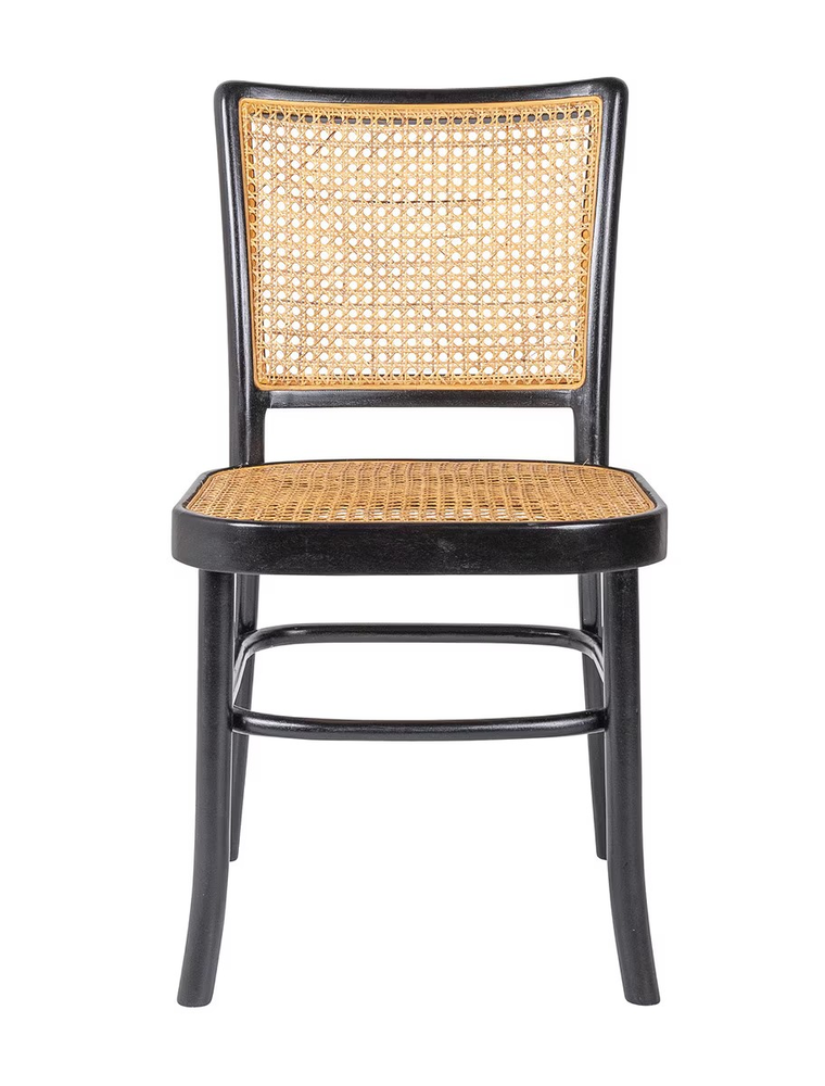 East At Main Pia Cane & Rattan Dining Chair, Black