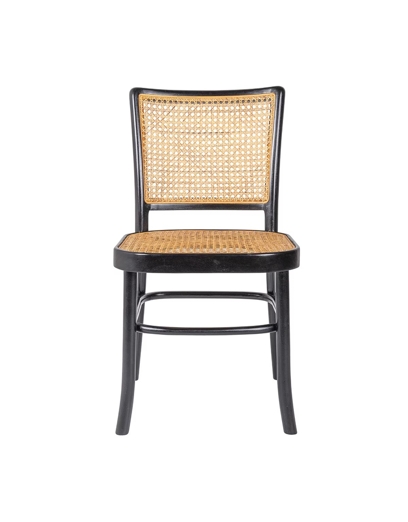 East At Main Pia Cane & Rattan Dining Chair, Black