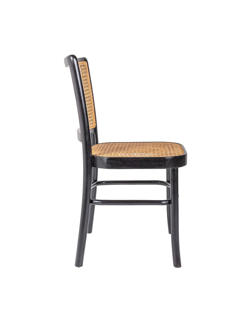 East At Main Pia Cane & Rattan Dining Chair, Black