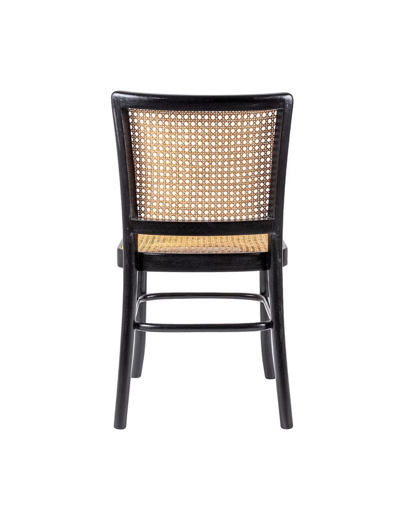East At Main Pia Cane & Rattan Dining Chair, Black