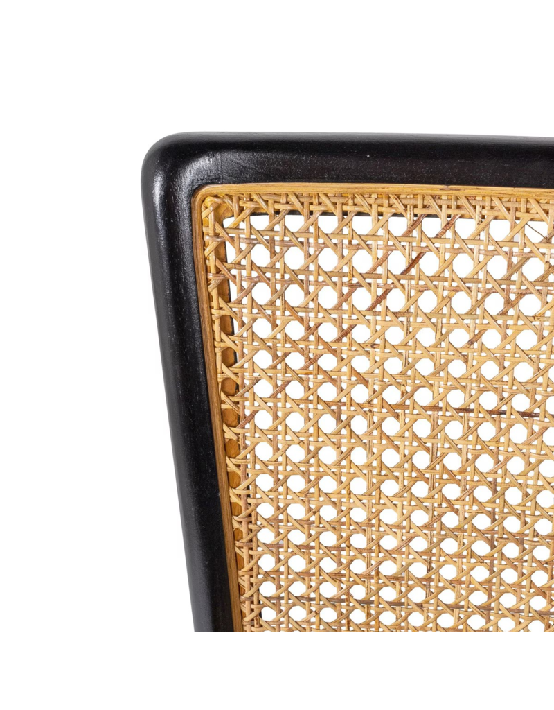 East At Main Pia Cane & Rattan Dining Chair, Black