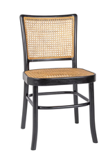 East At Main Pia Cane & Rattan Dining Chair, Black