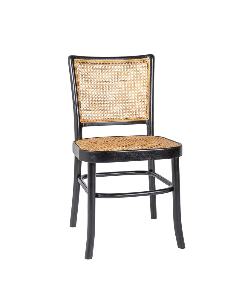 East At Main Pia Cane & Rattan Dining Chair, Black