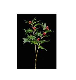 AB Floral 21" Holly Berry Leaf Spray
