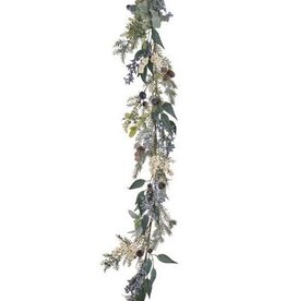 AB Floral 5' Long Rosehip Arborvitae Cone Garland