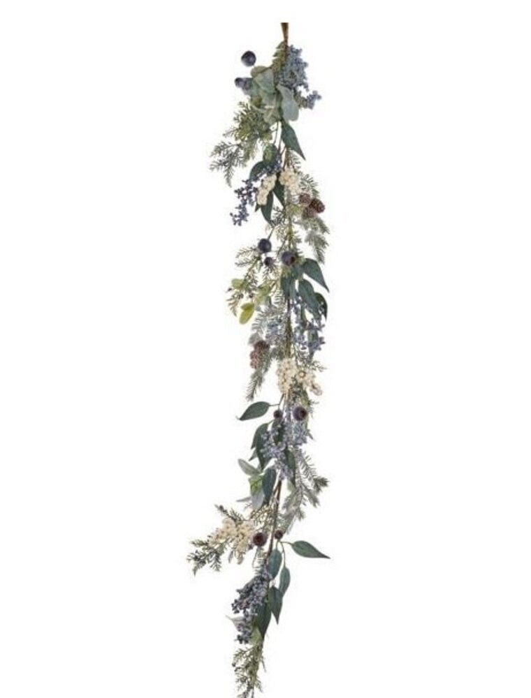 AB Floral 5' Long Rosehip Arborvitae Cone Garland