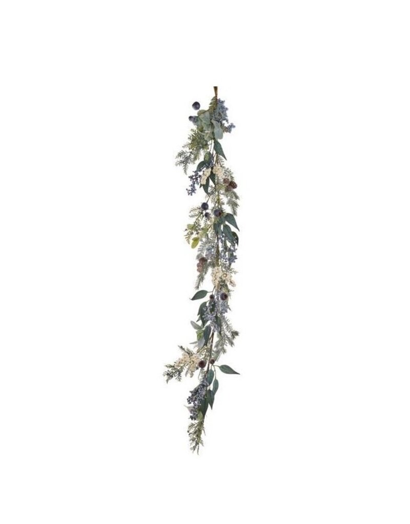 AB Floral 5' Long Rosehip Arborvitae Cone Garland