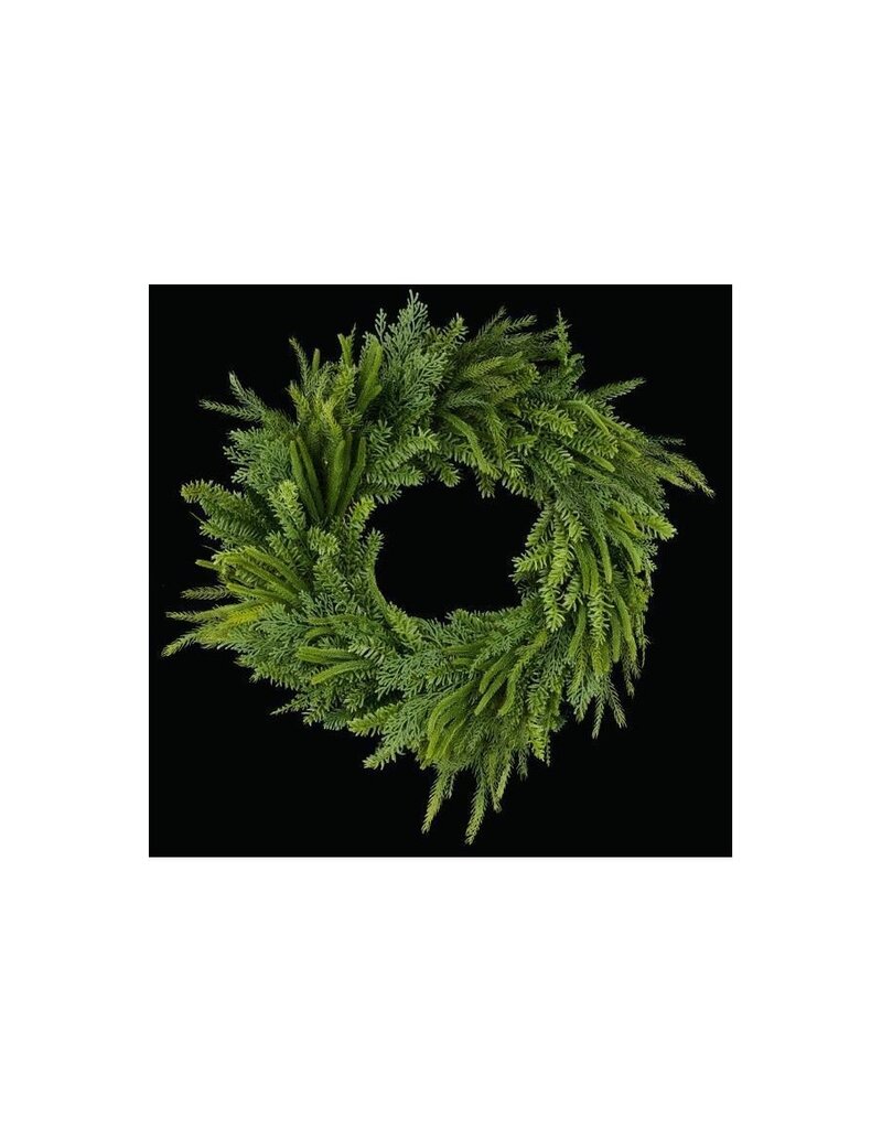 AB Floral 30" Dia Mixed Christmas Green Wreath