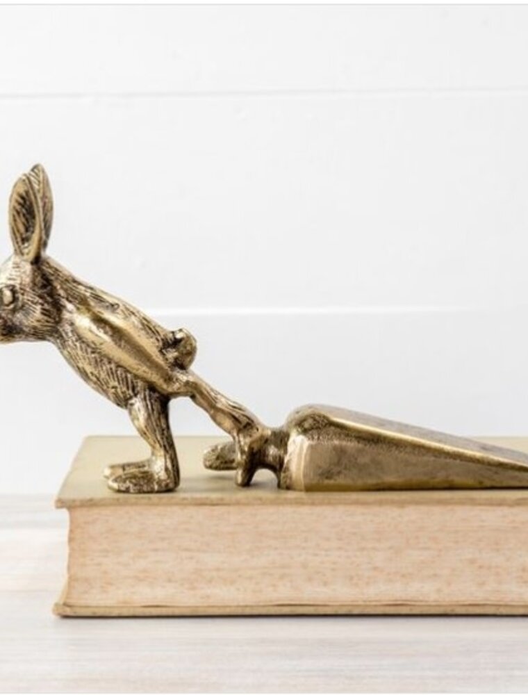 Gold Rabbit Door Stopper