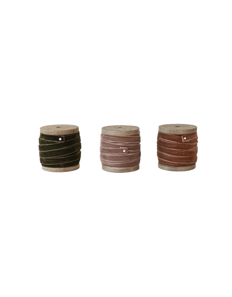 Christmas Market Velvet Ribbon on Spool - 3 colors, EACH