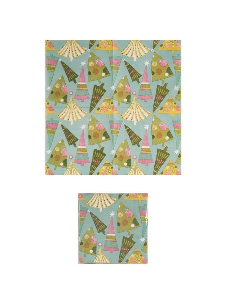 Whimsical Winter Paper Napkins w/Christmas Tree