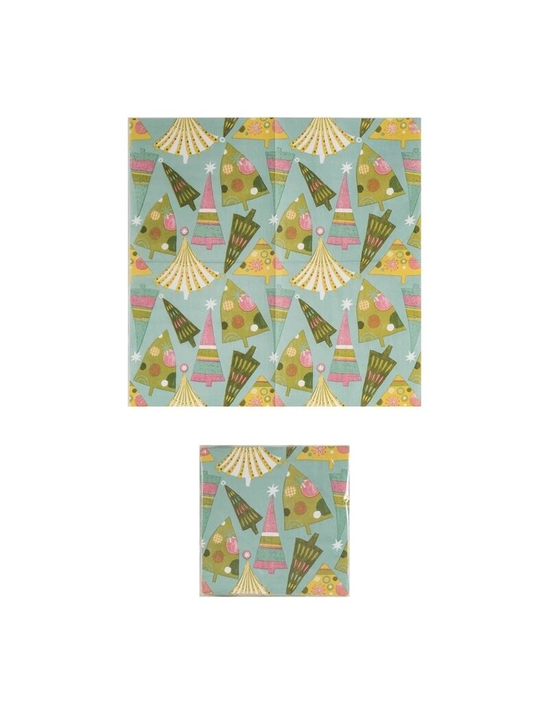 Whimsical Winter Paper Napkins w/Christmas Tree