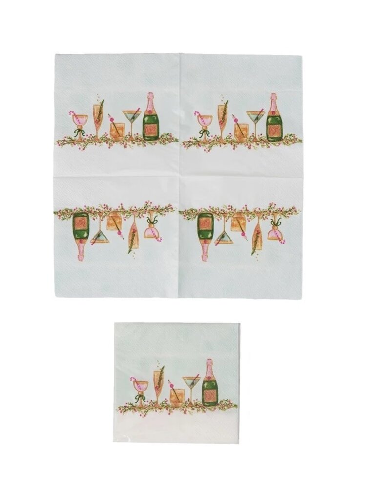 Filled With Cheer Cocktail Napkins w/Christmas Cocktails