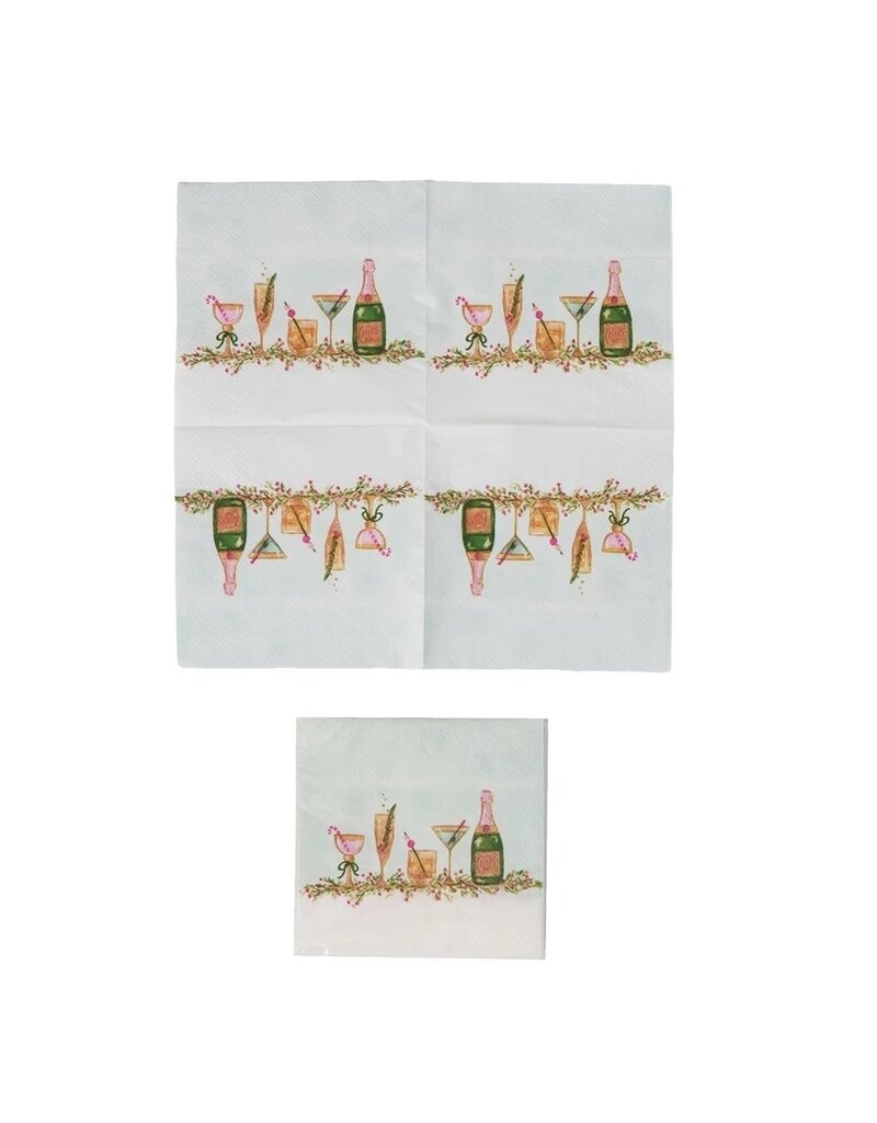 Filled With Cheer Cocktail Napkins w/Christmas Cocktails