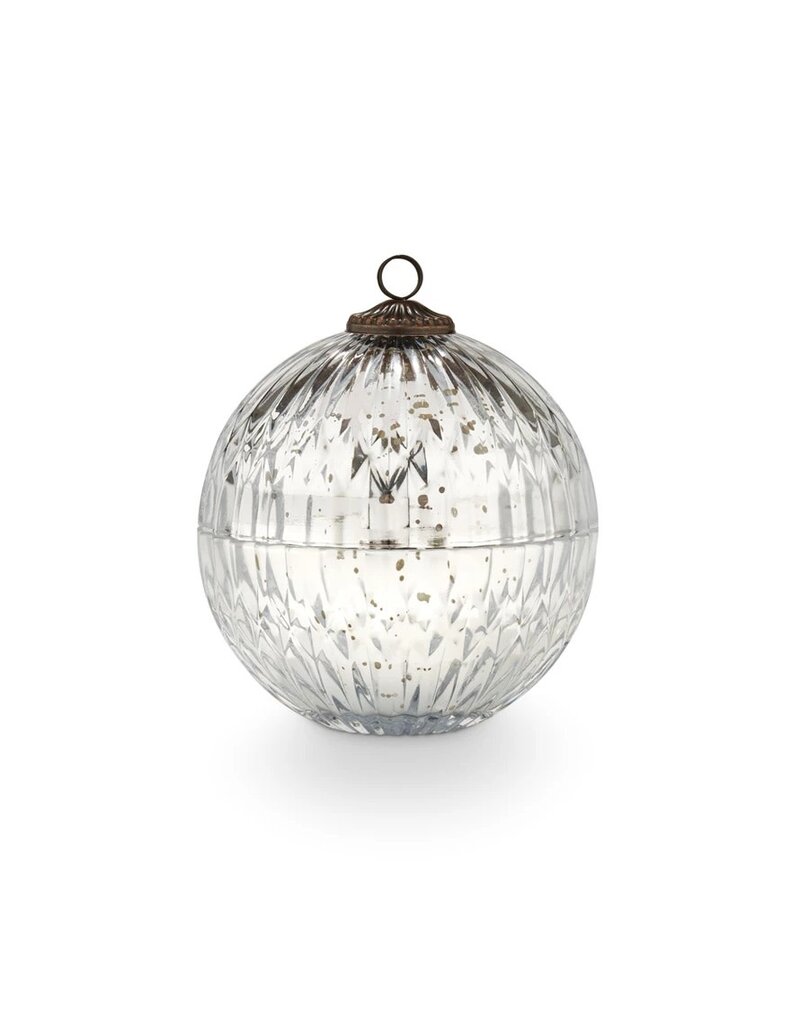 Noble Holiday Silver Mercury Ornament Candle, Balsam & Cedar
