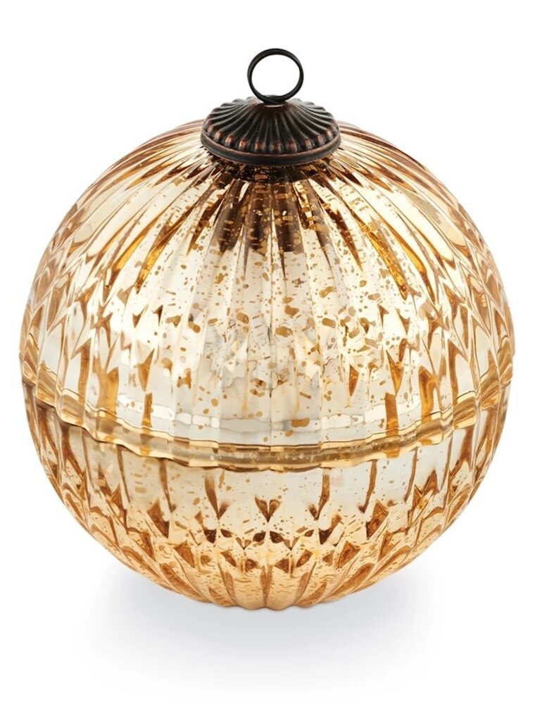 Noble Holiday Gold Mercury Ornament Candle, Winter White