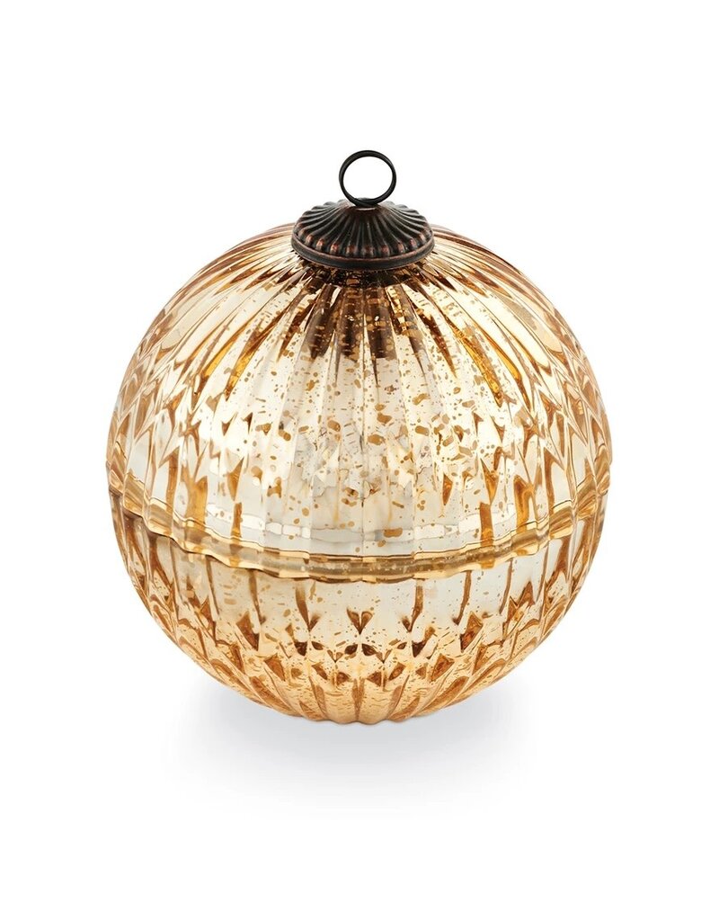 Noble Holiday Gold Mercury Ornament Candle, Winter White