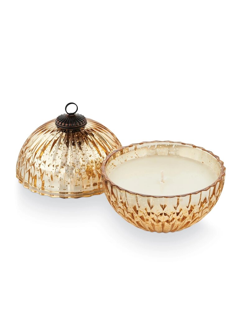 Noble Holiday Gold Mercury Ornament Candle, Winter White