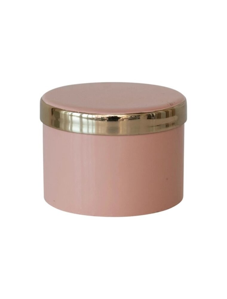 Coral Green Enamel Metal Box