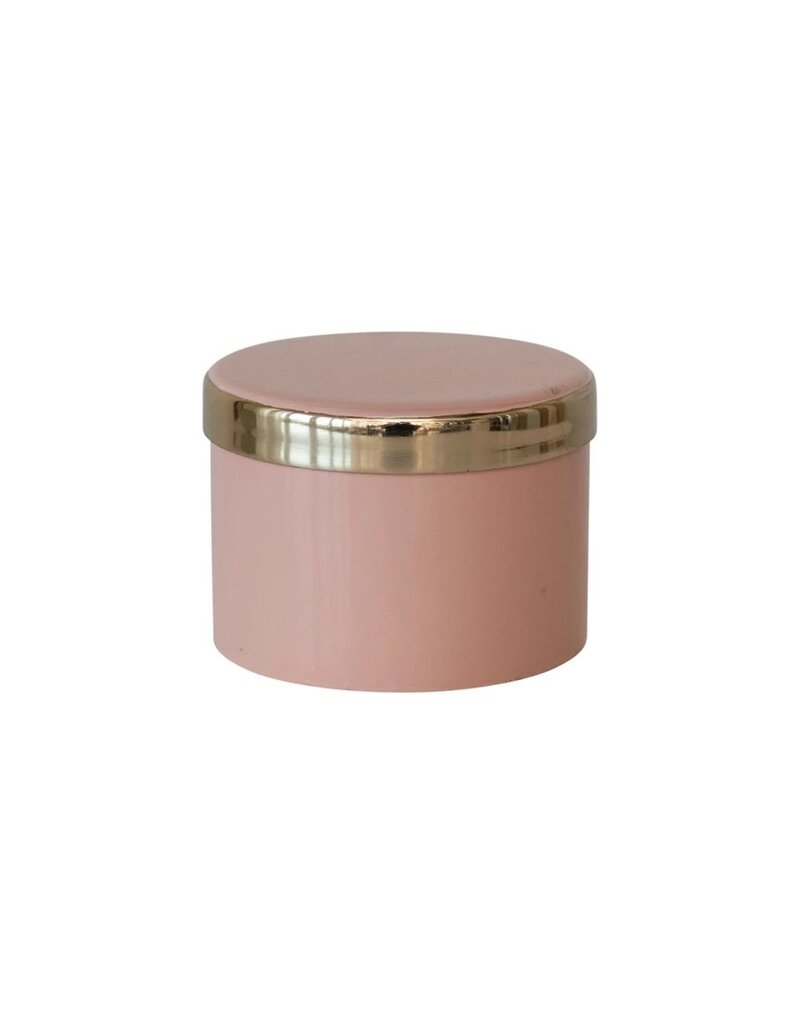 Coral Green Enamel Metal Box
