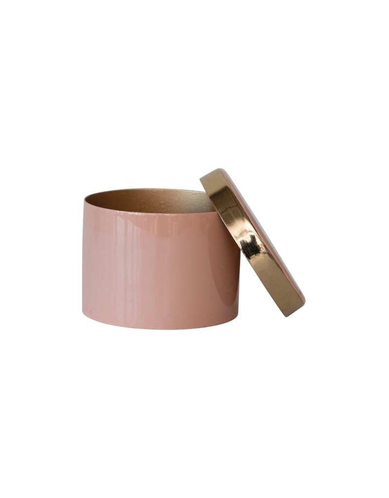 Coral Green Enamel Metal Box