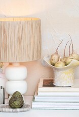 Raffia Stoneware Lamp w/ Raffia Shade