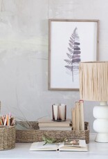 Raffia Stoneware Lamp w/ Raffia Shade