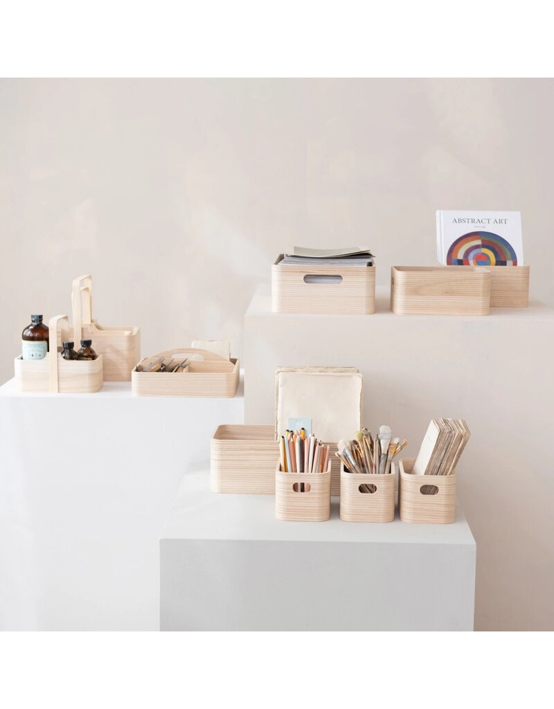 Paulownia Wood Nesting Boxes w/ Handles, Natural, Set of 3