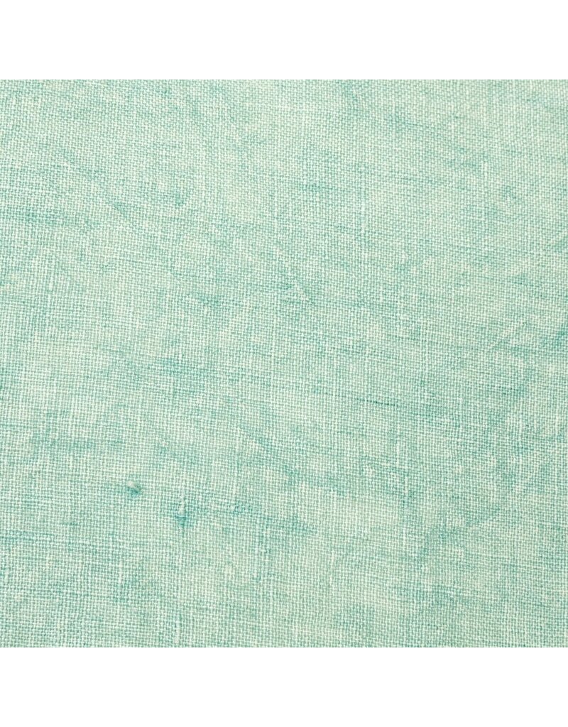 Daily Routines 20" Square Stonewashed Linen Pillow w/ Fringe, Aqua