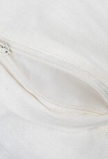 Daily Routines 20" Square Stonewashed Linen Pillow w/ Fringe, White