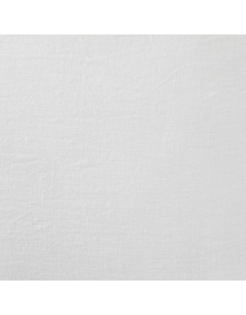 Daily Routines 20" Square Stonewashed Linen Pillow w/ Fringe, White