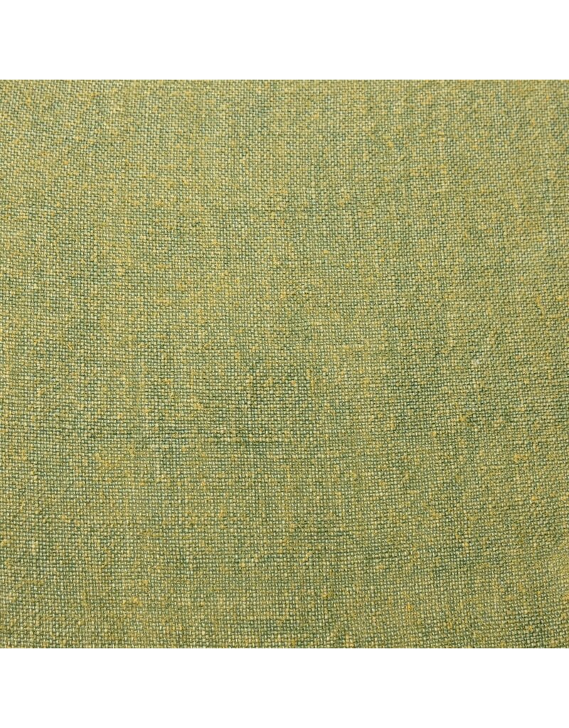 Daily Routines 20" Square Stonewashed Linen Pillow w/ Fringe, Olive