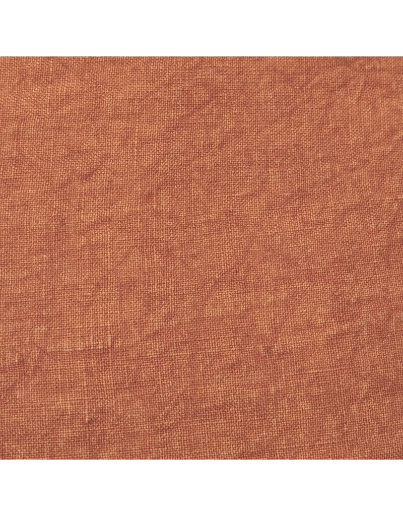 Daily Routines 20" Square Stonewashed Linen Pillow w/ Fringe, Rust