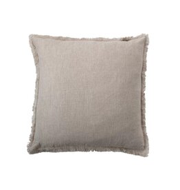 Daily Routines 20" Square Stonewashed Linen Pillow w/ Fringe, Natural