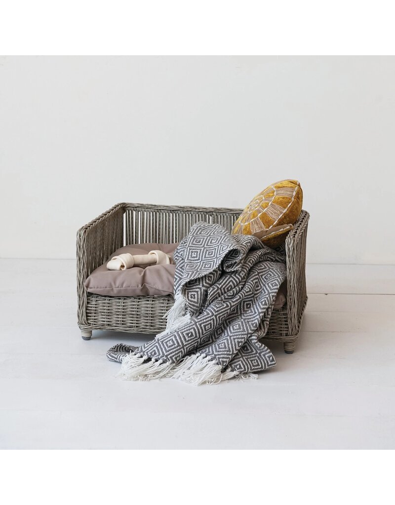 Secret Garden Woven Wicker Pet Bed