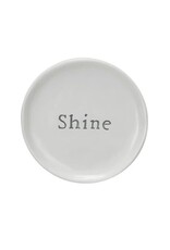 Botanist Stoneware Dish w/Word - SHINE, EACH